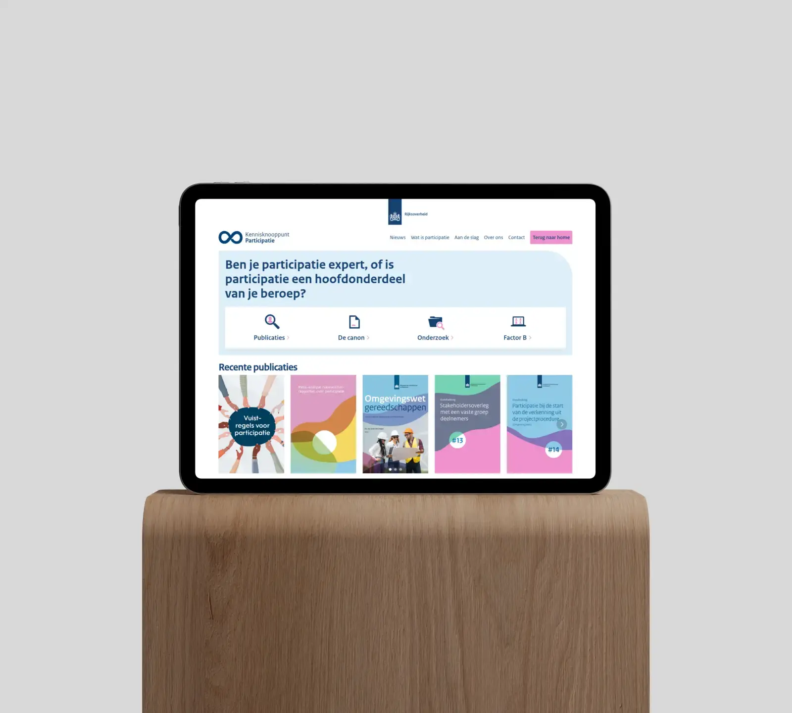 Tablet preview Kennisknooppunt Participatie